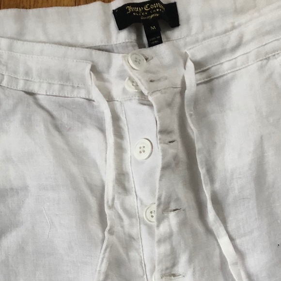 NWT Juicy Couture Linen high waisted white pants size M - Picture 2 of 10